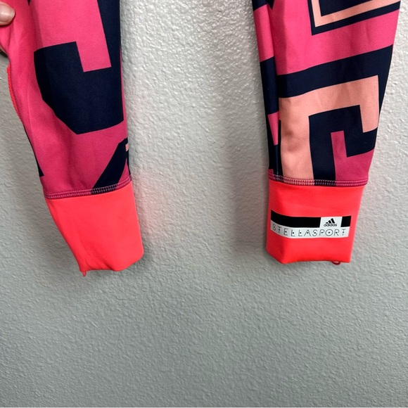Adidas X Stella McCartney Climalite Logo Leggings in Pink Size Extra Small XS - Picture 6 of 11